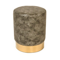 Distressed Grey PU Stool by Zentique