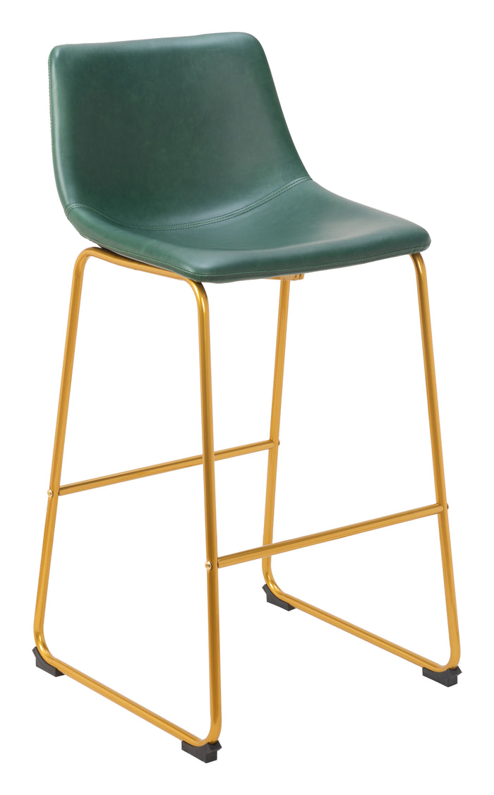 Augusta Barstool (Set of 2) Green & Gold