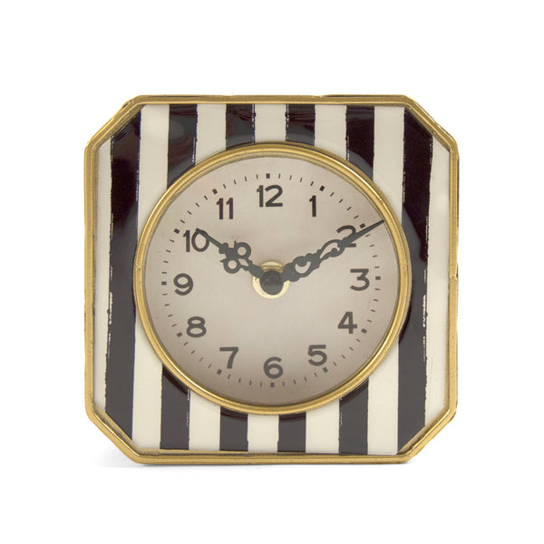 Black and White Striped Clock by Zentique