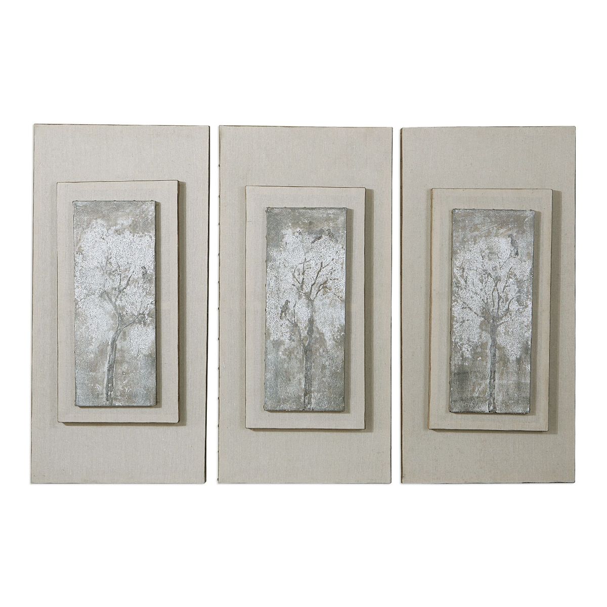 Uttermost Triptych Trees Hand Painted Art Set/3