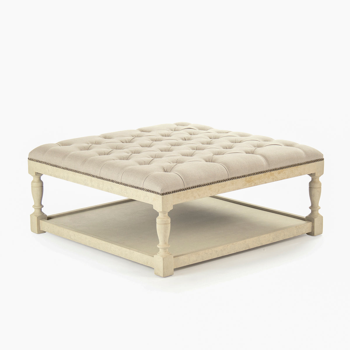 Square Tufted Ottoman by Zentique