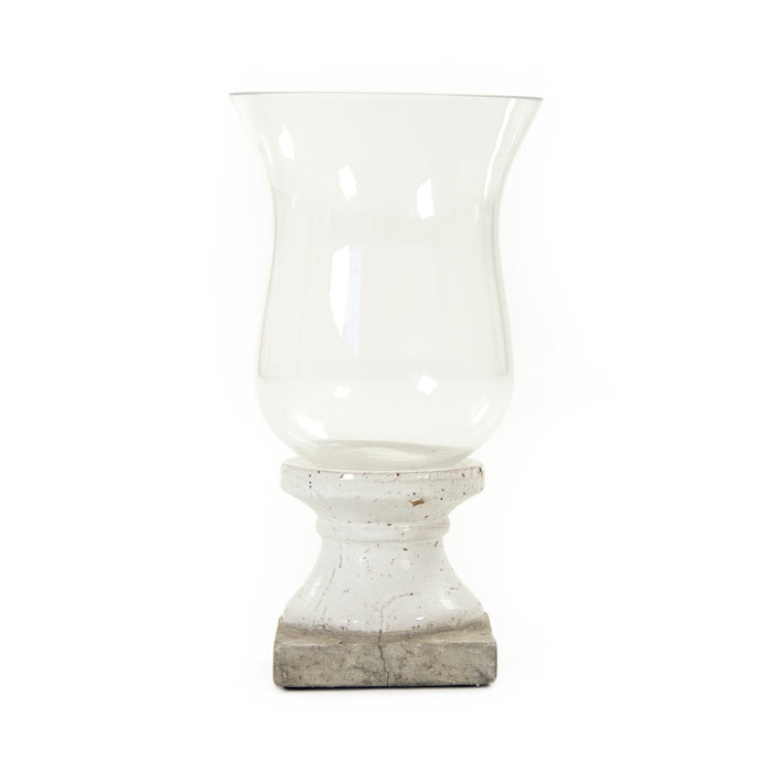 Partially Glazed Off-White Candle Holder (4614M A25A) by Zentique