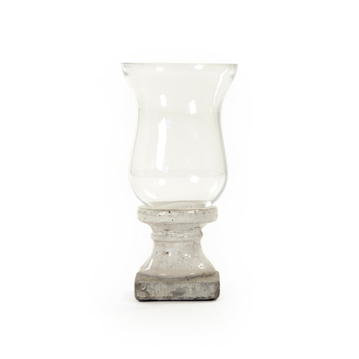 Partially Glazed Off-White Candle Holder (4614S A25A) by Zentique