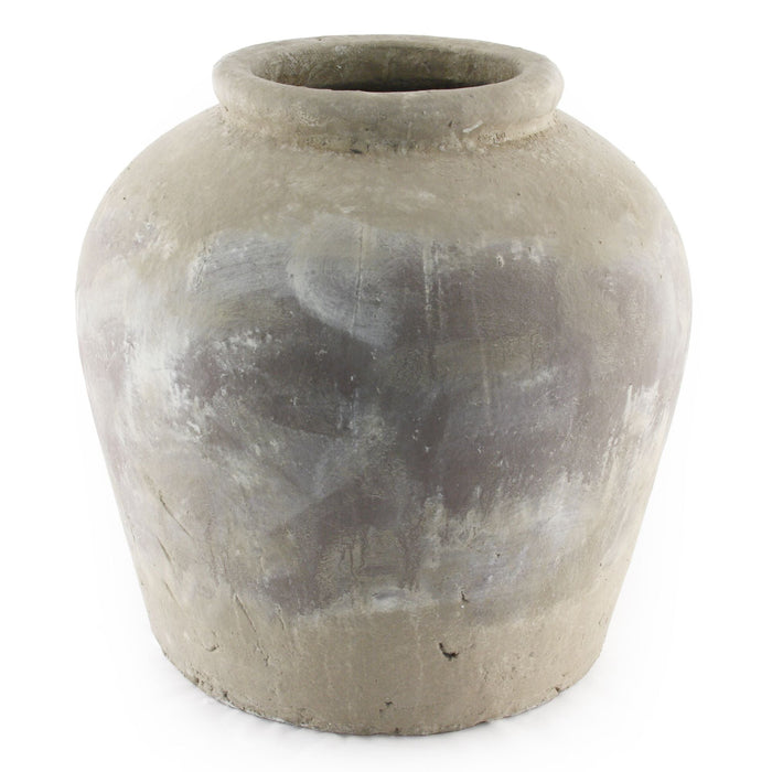 Distressed Grey Wash Jar (4869L A292) by Zentique