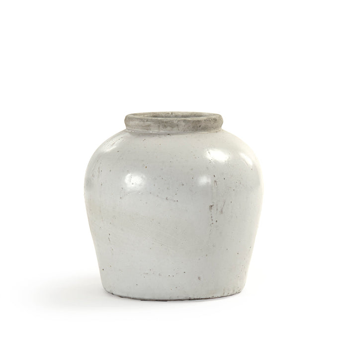 Partially Glazed Off-White Jar (4869S A25A) by Zentique