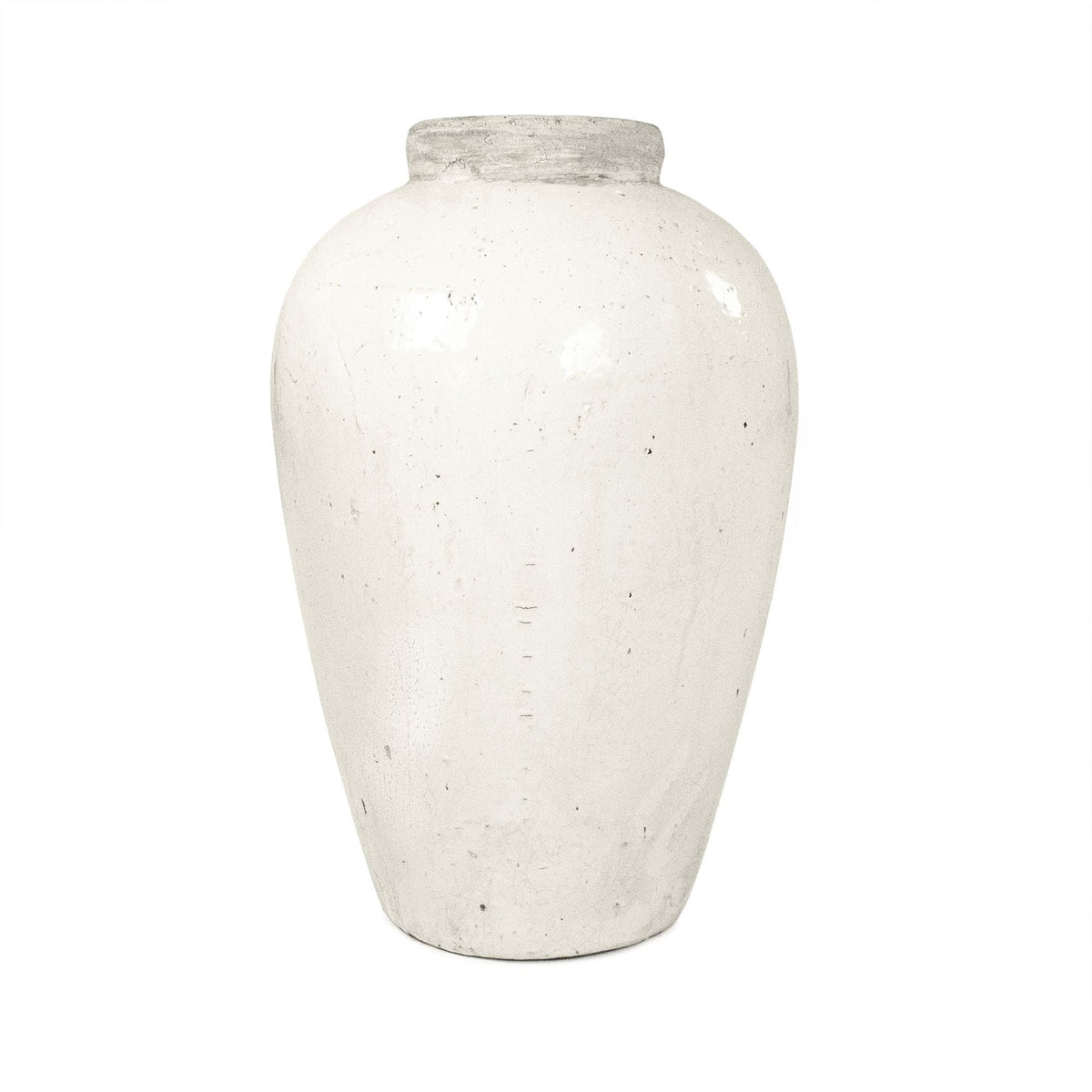 Distressed White Jar (4871L A25A) by Zentique