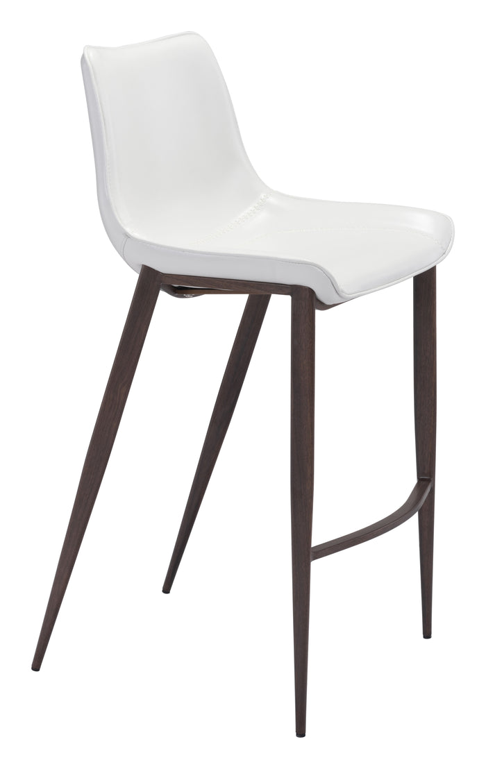 Magnus Barstool (Set of 2) White & Walnut