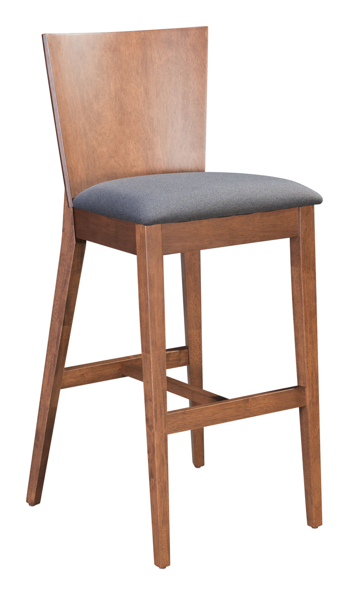 Ambrose Barstool (Set of 2) Walnut & Gray