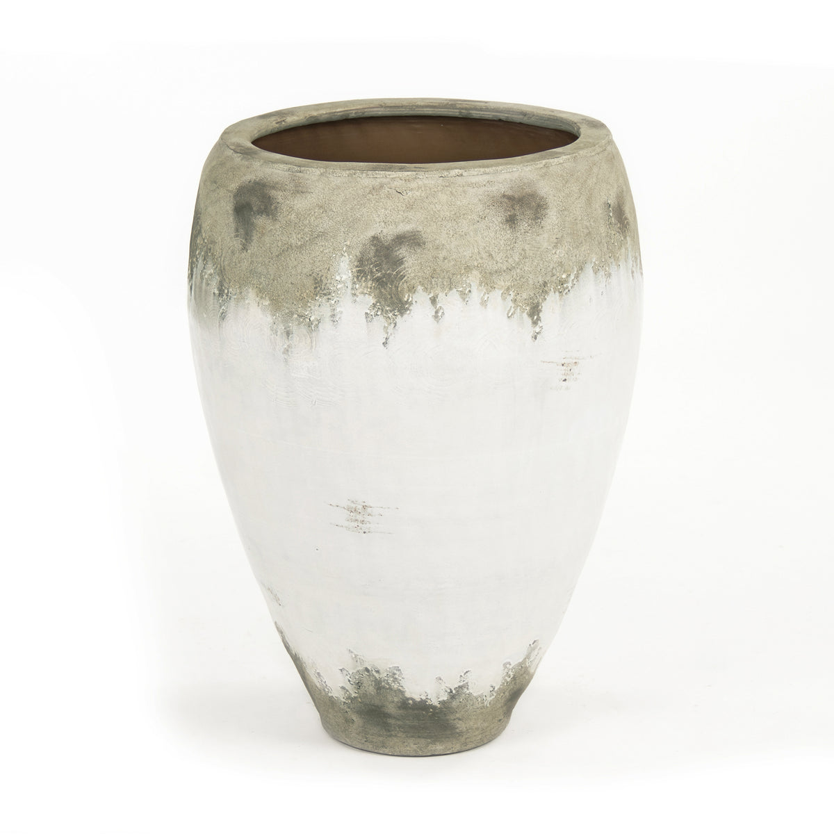 Distressed Off-White Large Vase (14A121) by Zentique