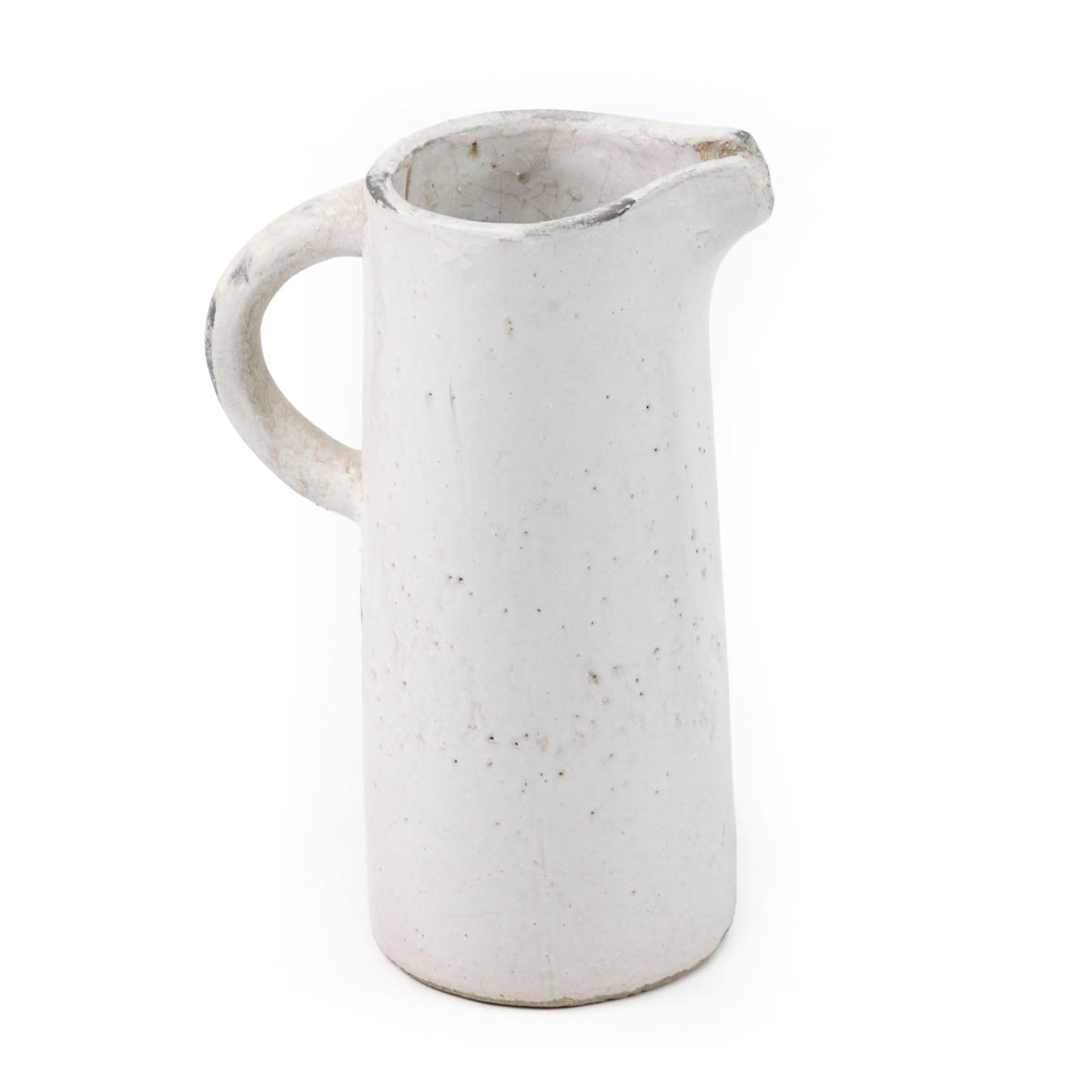 Distressed White Ceramic Pitcher (5311M) by Zentique