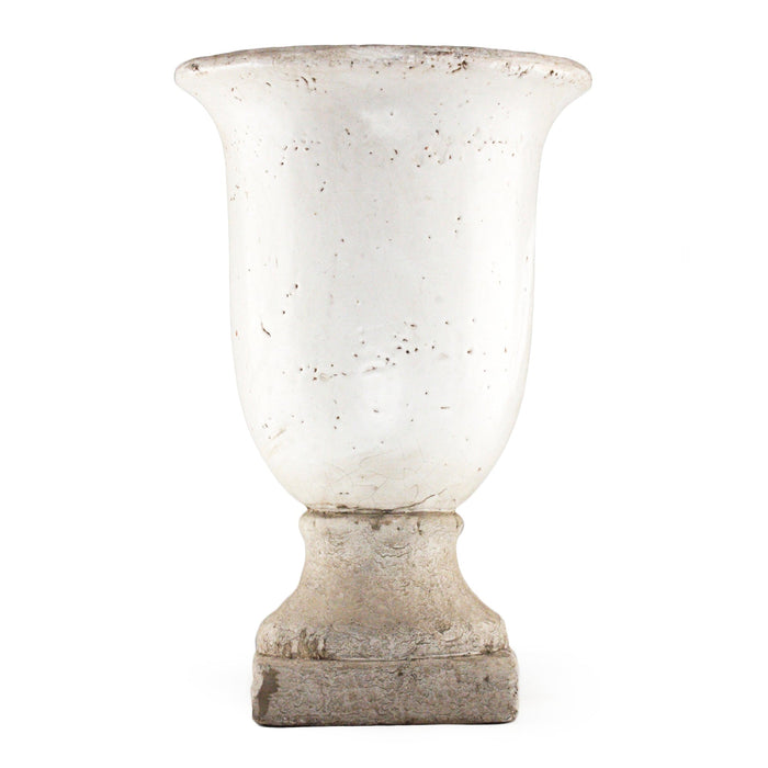 Distressed Grey Wash Hurricane Pottery (5624M) by Zentique