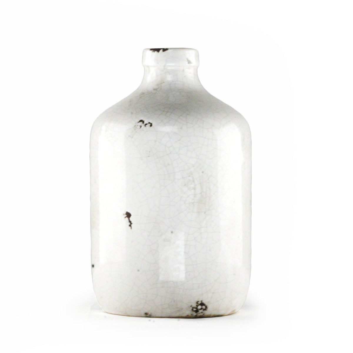 Distressed Crackle White Vase (5913S) by Zentique