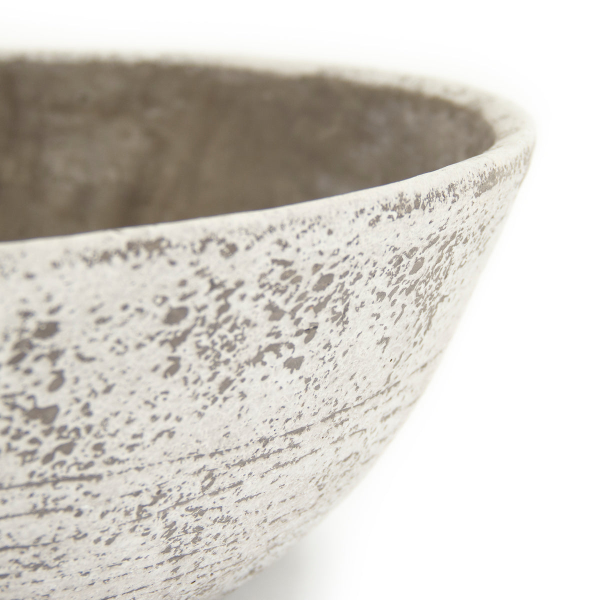 Distressed Off-White / Brown Bowl (8537L A722) by Zentique