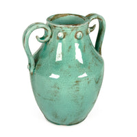 Distressed Turquoise Vase Large by Zentique