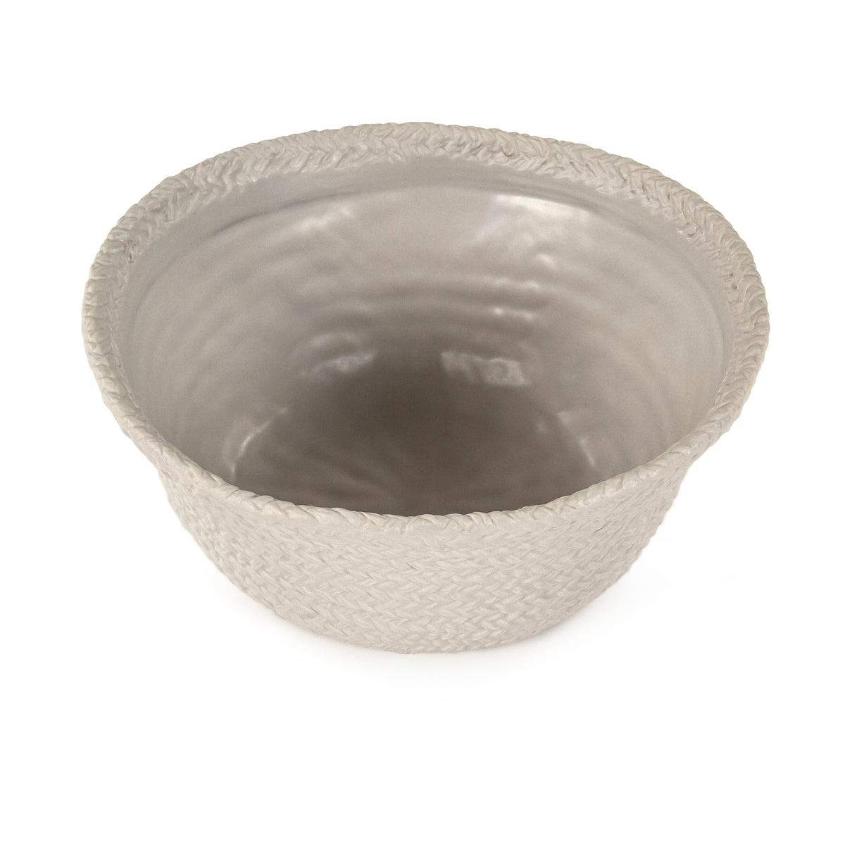 Grey Cross Weave Bowl Small by Zentique