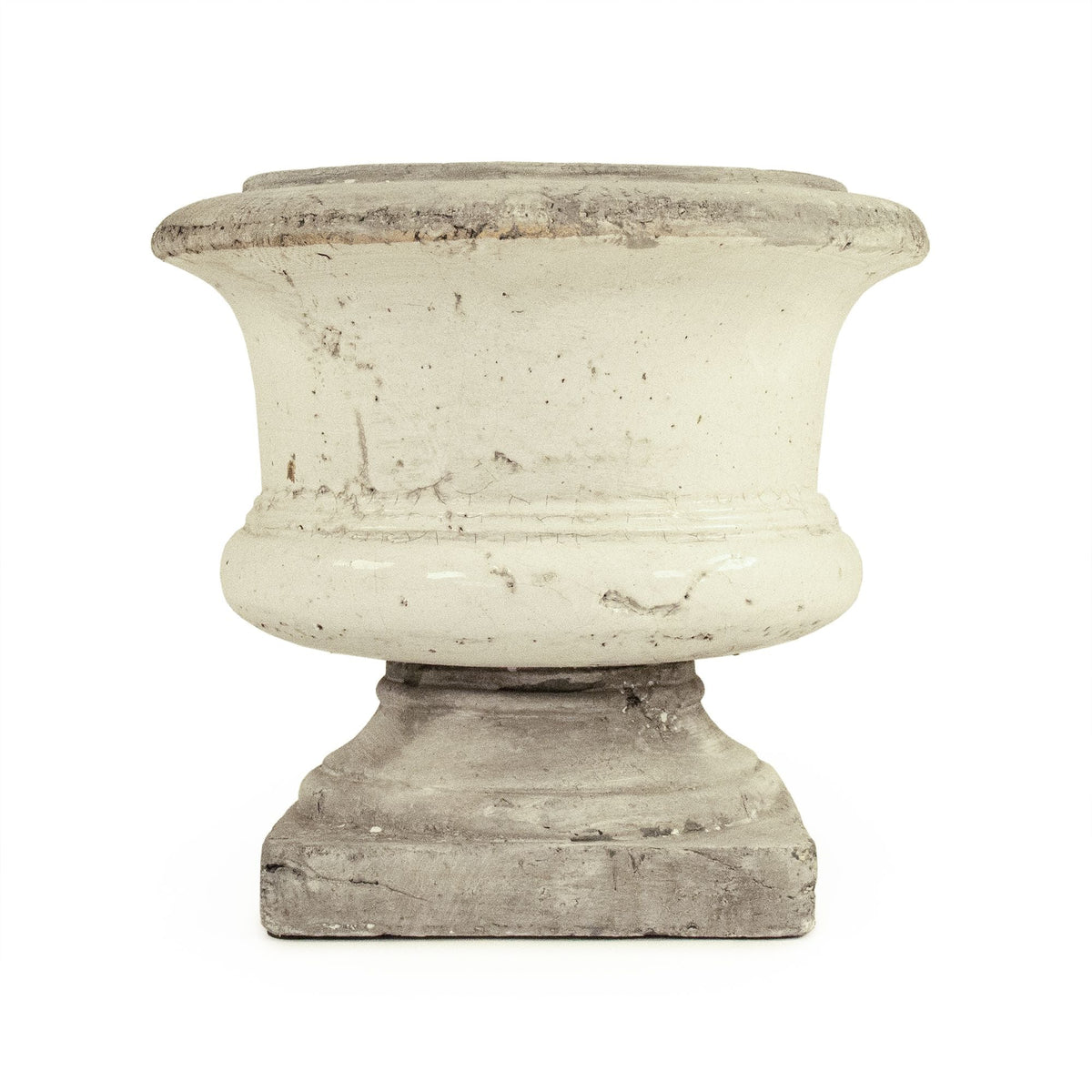 Distressed White and Grey Vase (6160L A25A) by Zentique