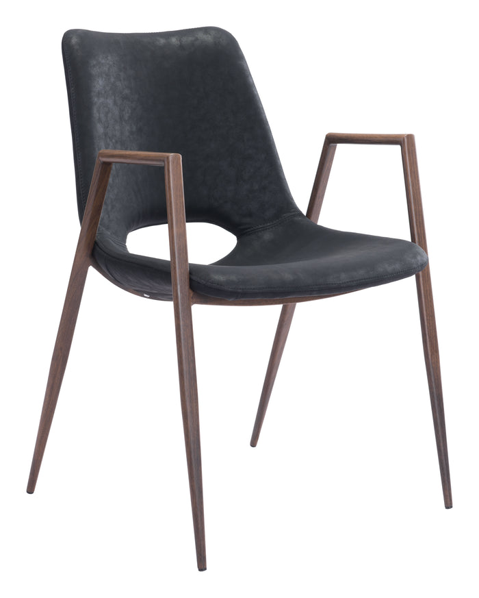 Desi Dining Chair (Set of 2) Black & Walnut