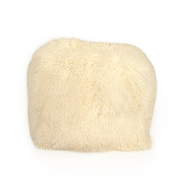 Tibetan Ivory Lamb Fur Pillow by Zentique