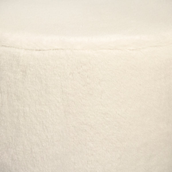 White Faux Fur Stool by Zentique