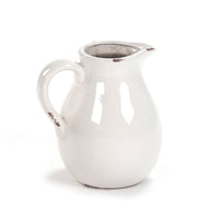 Distressed Crackle White Pitcher (6728L A369) by Zentique