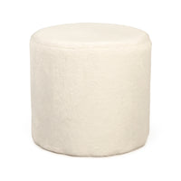 White Faux Fur Stool by Zentique