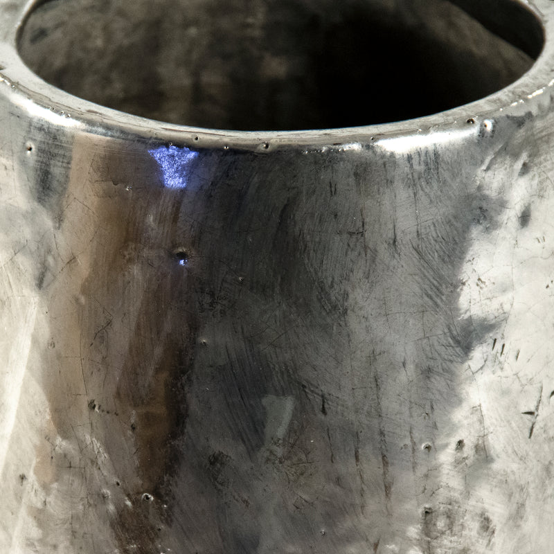 Distressed Metallic Silver Vase (9344M A840) by Zentique