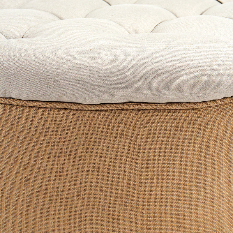 Tufted Round Ottoman by Zentique