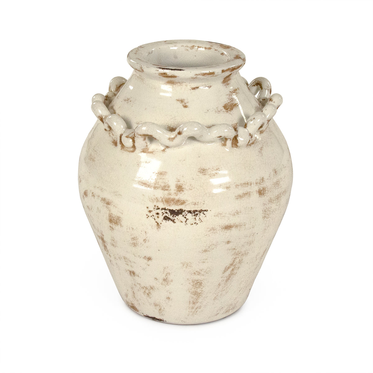 Distressed Off-White Vase by Zentique