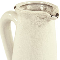 Distressed Crackle White Pitcher (015658 A369) by Zentique