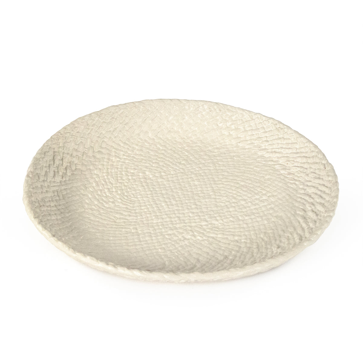 White Cross Weave Platter Medium by Zentique