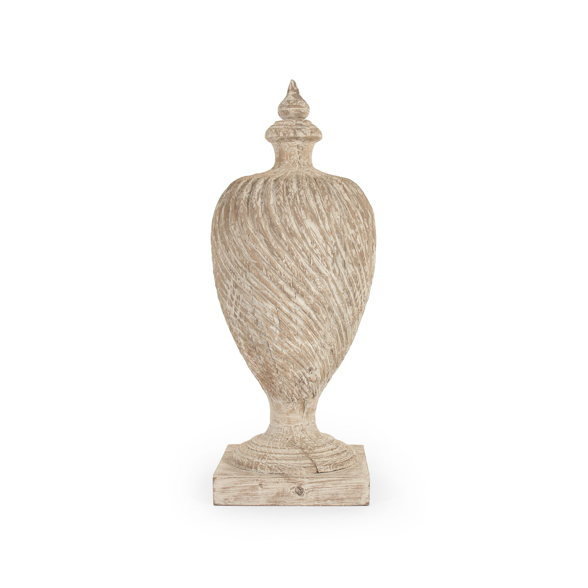 Julius Wooden Finial Urn (Antique White) by Zentique