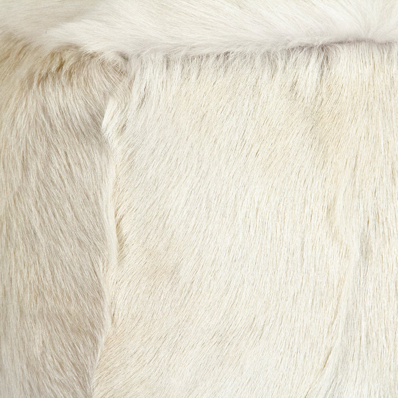 Tibetan White Goat Fur Pouf by Zentique