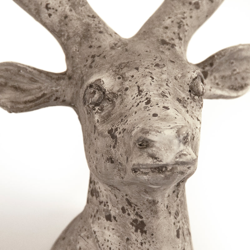 Distressed Grey Wash Deer Head (6552S A344) by Zentique