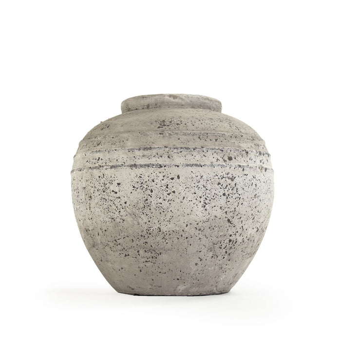 Distressed Grey Wash Vase (8489L A344) by Zentique