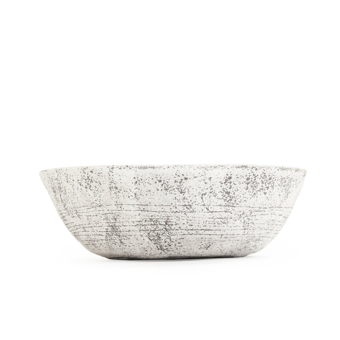 Distressed Off-White / Brown Bowl (8537L A722) by Zentique