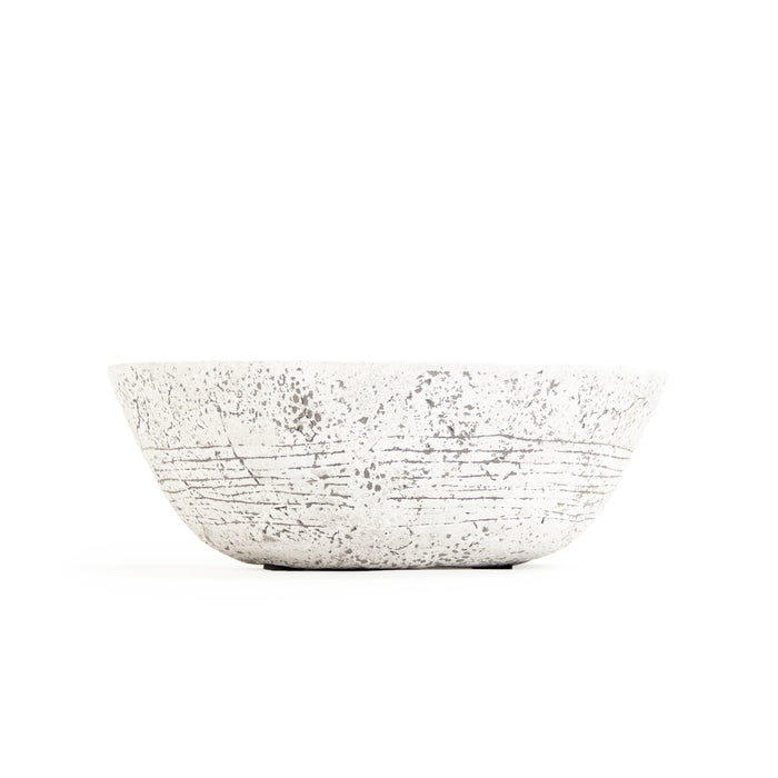 Distressed Off-White / Brown Bowl (8537S A722) by Zentique