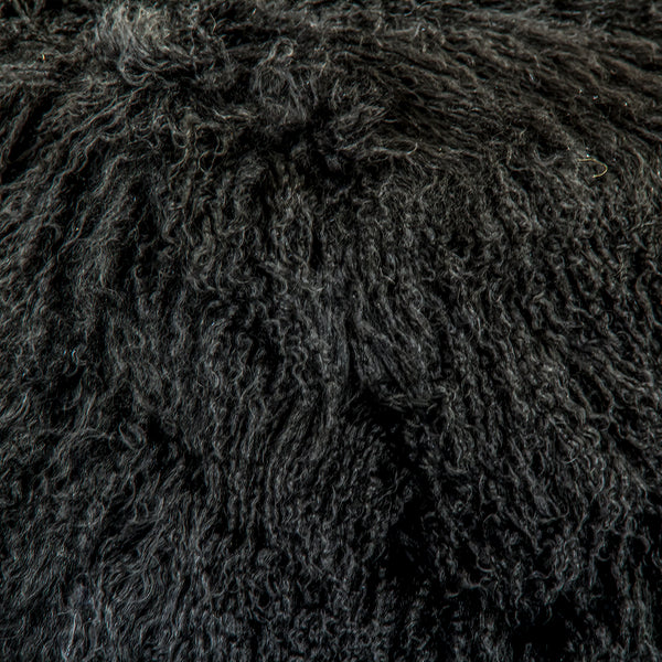 Tibetan Black Lamb Fur Pillow by Zentique