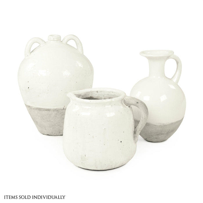 Distressed White Jar (8563L A25A) by Zentique