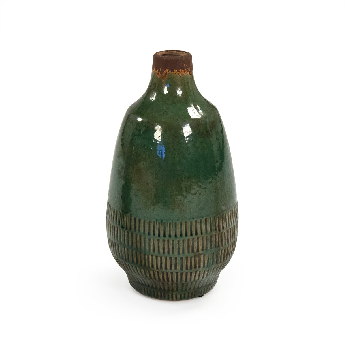 Distressed Emerald Vase Small by Zentique