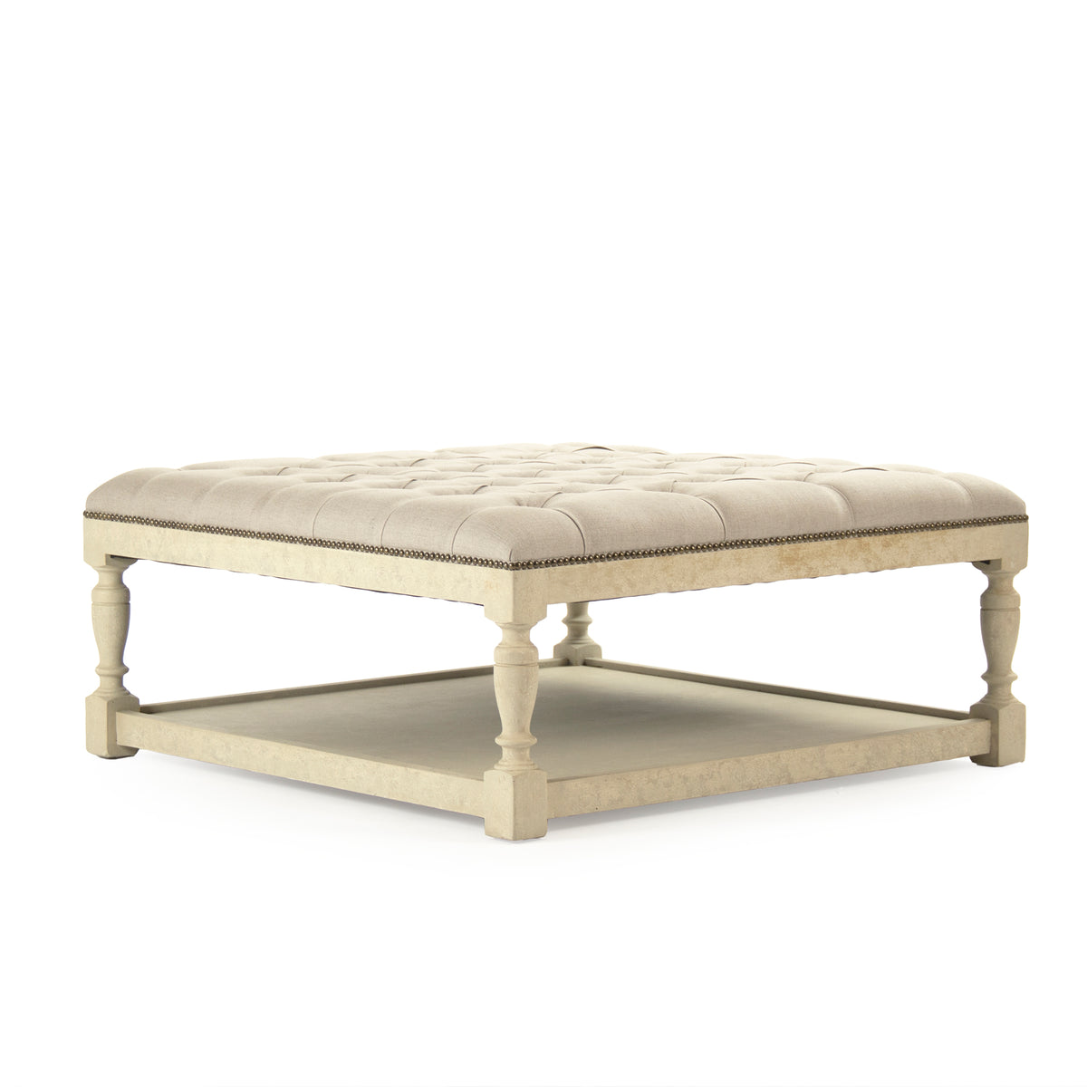 Square Tufted Ottoman by Zentique