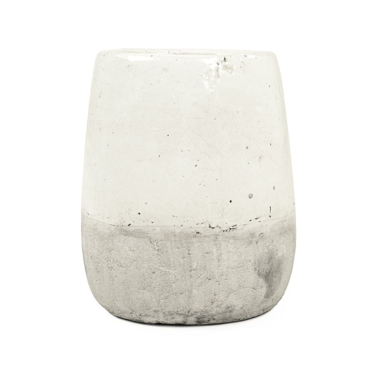 Distressed White Vase (9344M A25A) by Zentique