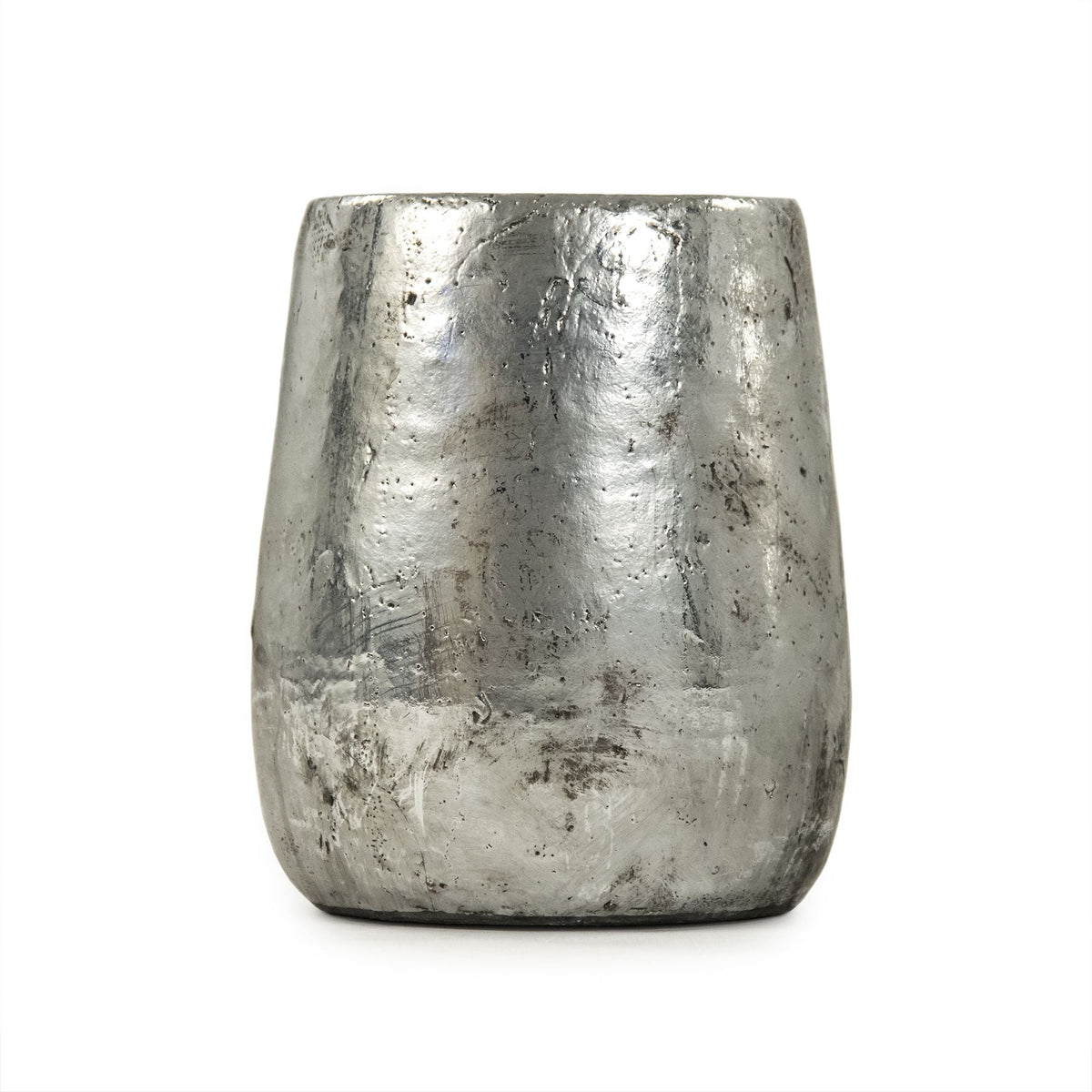 Distressed Metallic Silver Vase (9344S A840) by Zentique