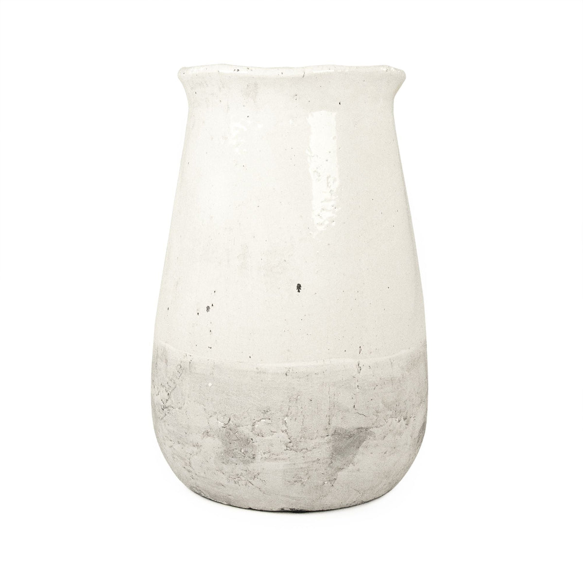 Distressed White Vase (9801S A25A) by Zentique
