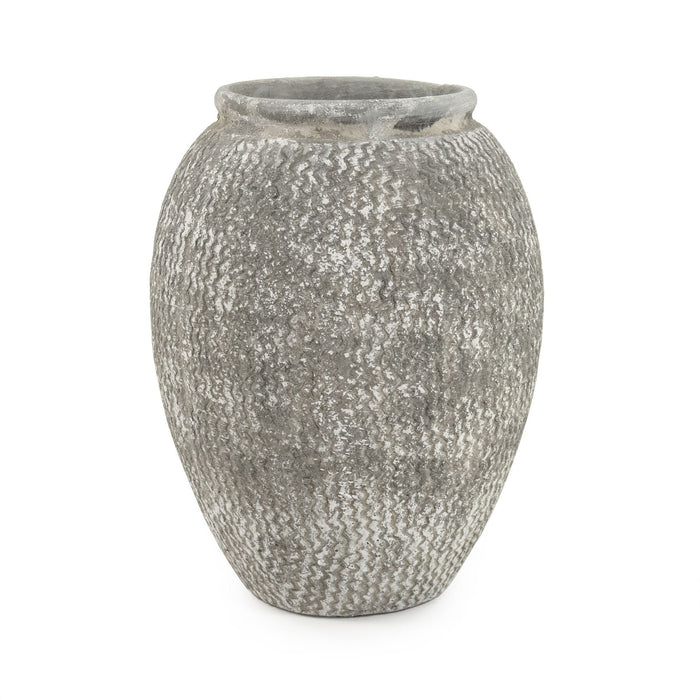 Distressed Grey Wash Vase (9918S A866) by Zentique