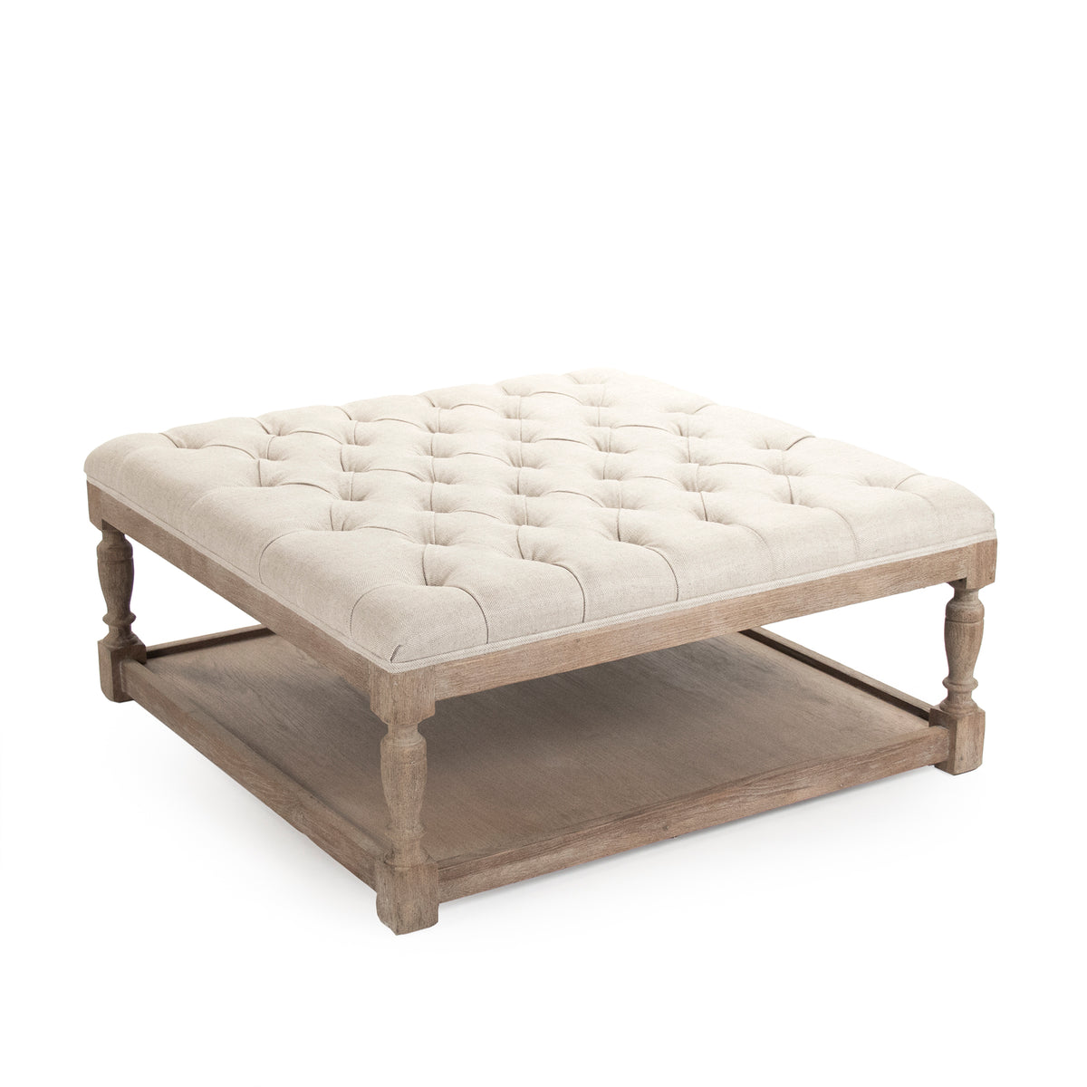 Square Tufted Ottoman by Zentique