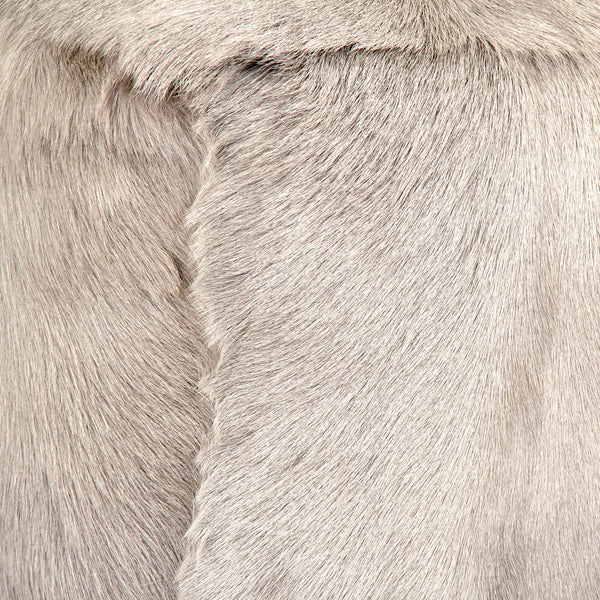 Tibetan Light Grey Goat Fur Pouf by Zentique