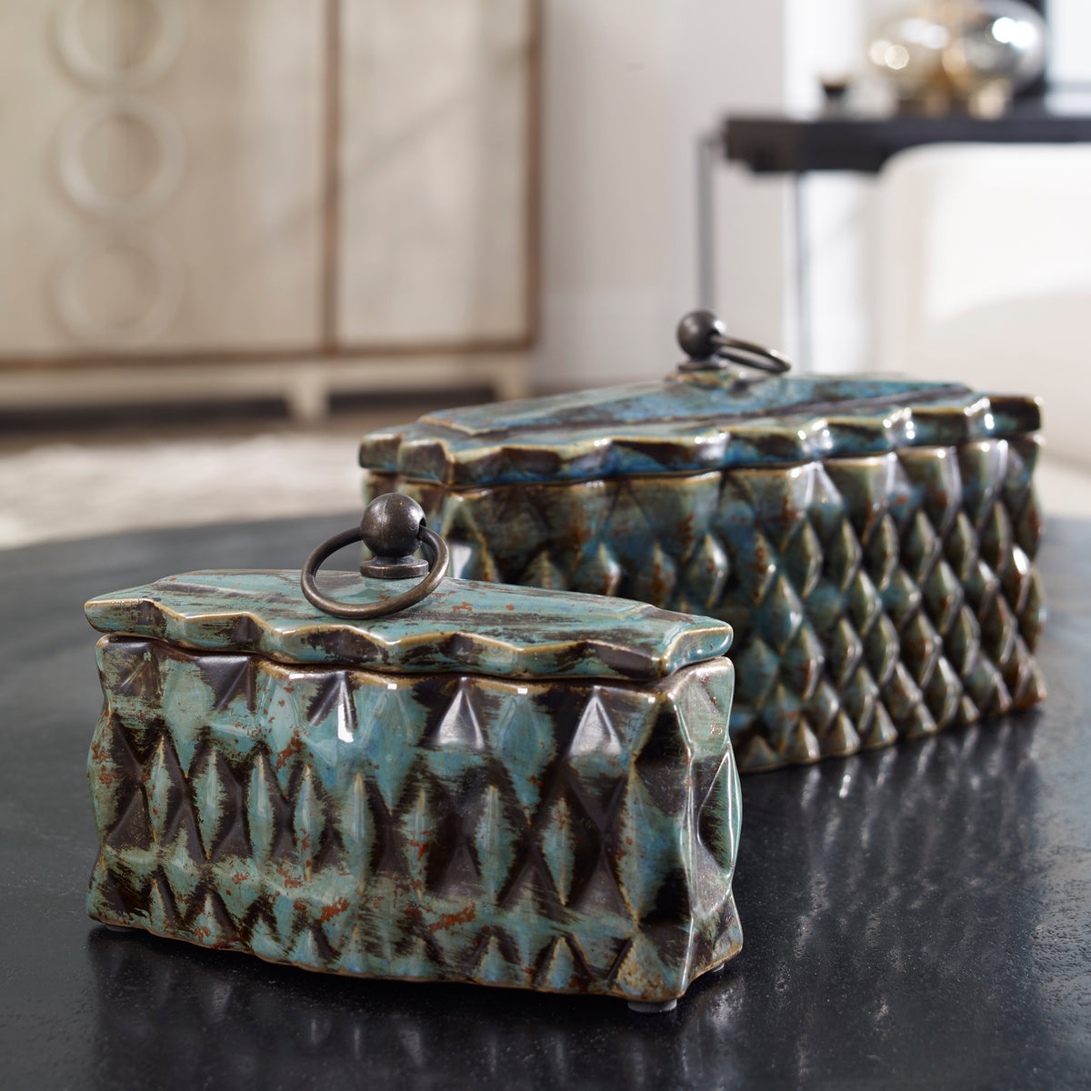 Uttermost Neelab Ceramic Containers, Set/2