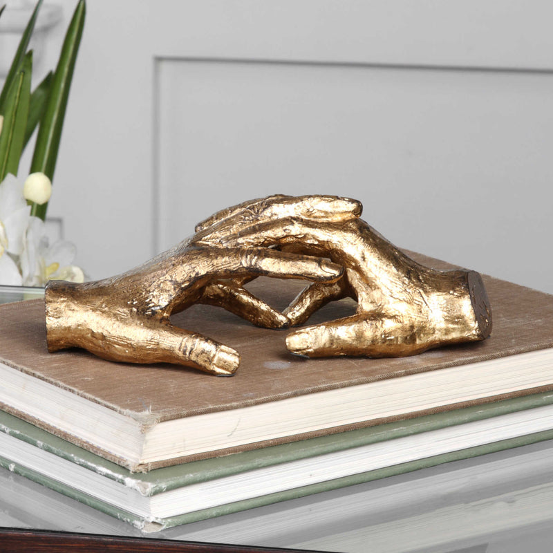 Uttermost Hold My Hand Gold Sculpture