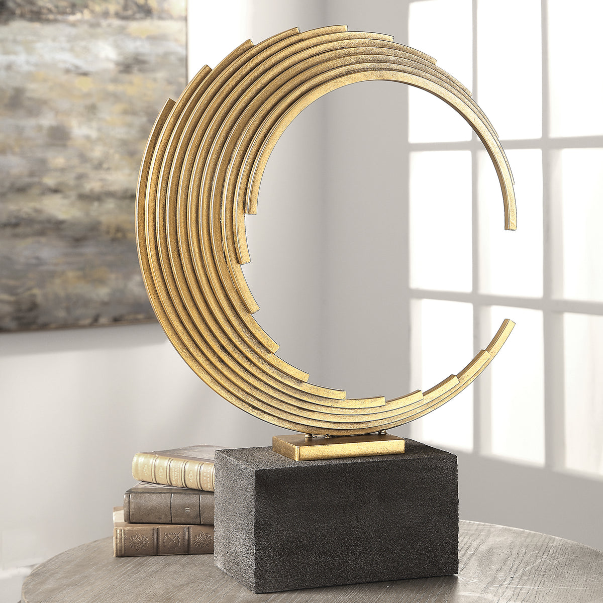 Uttermost Saanvi Curved Gold Rods Sculpture