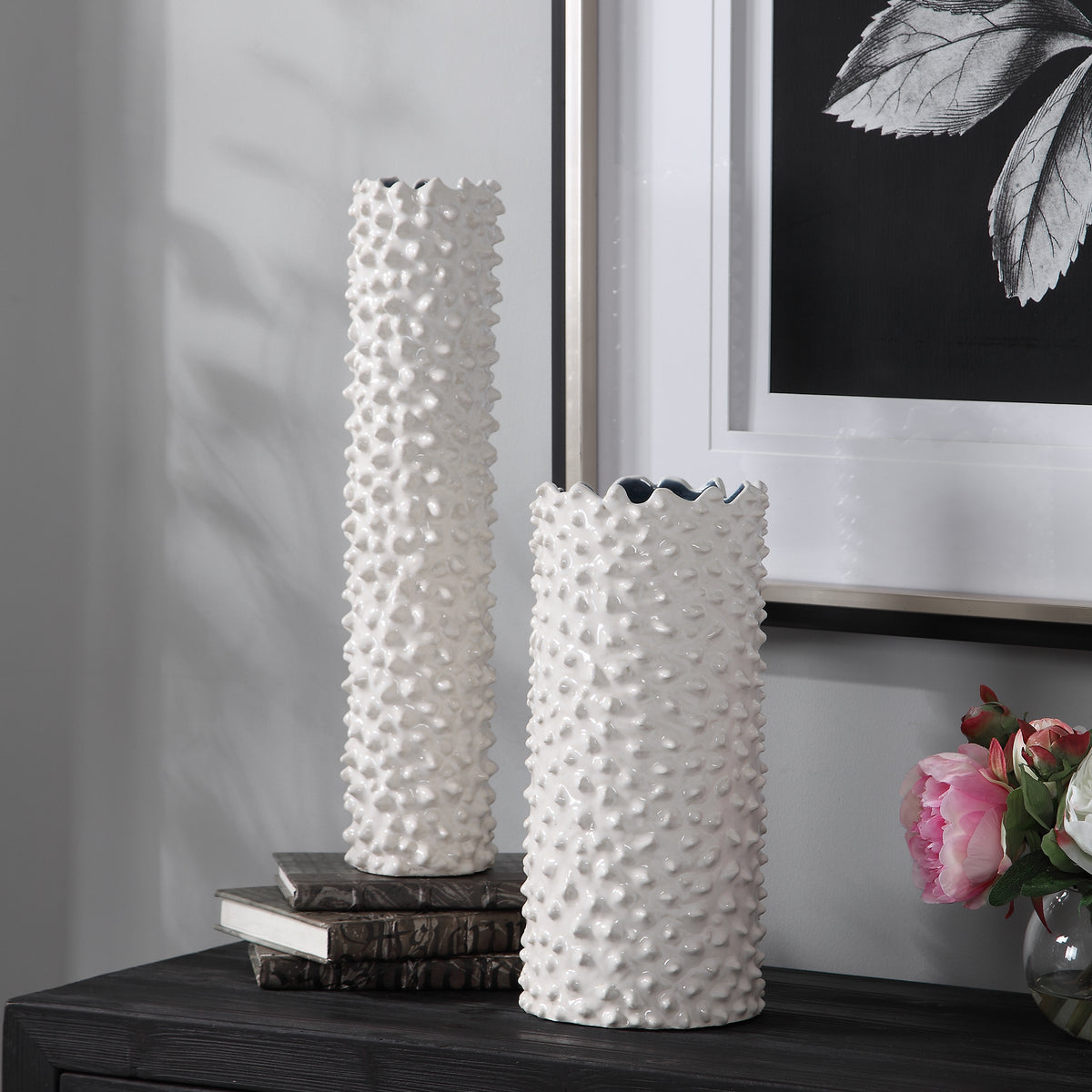 Uttermost Ciji White Vases, Set/2